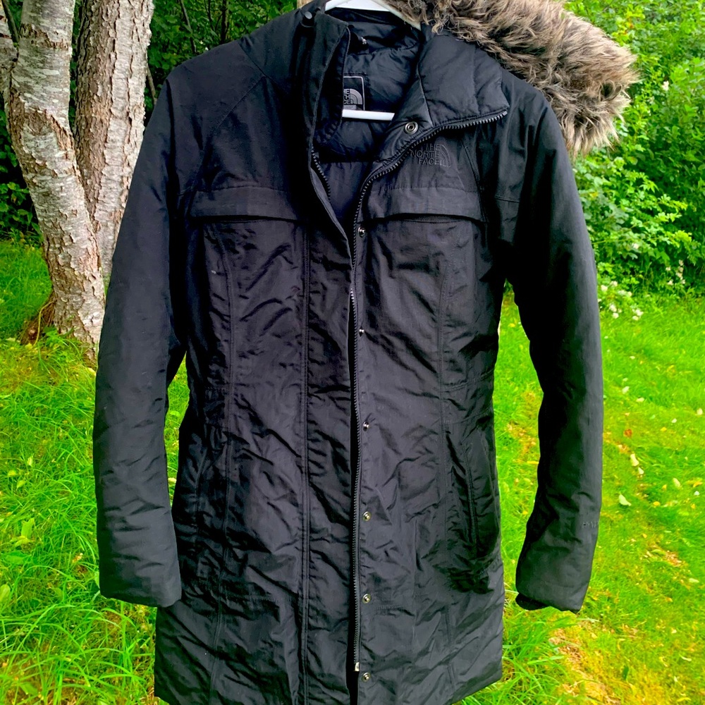 The North Face Long detachable hooded fur jacket